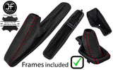 RED STITCH LEATHER AUTOMATIC GEAR & HANDBRAKE GAITER+PLASTIC FRAME FOR BMW Z3