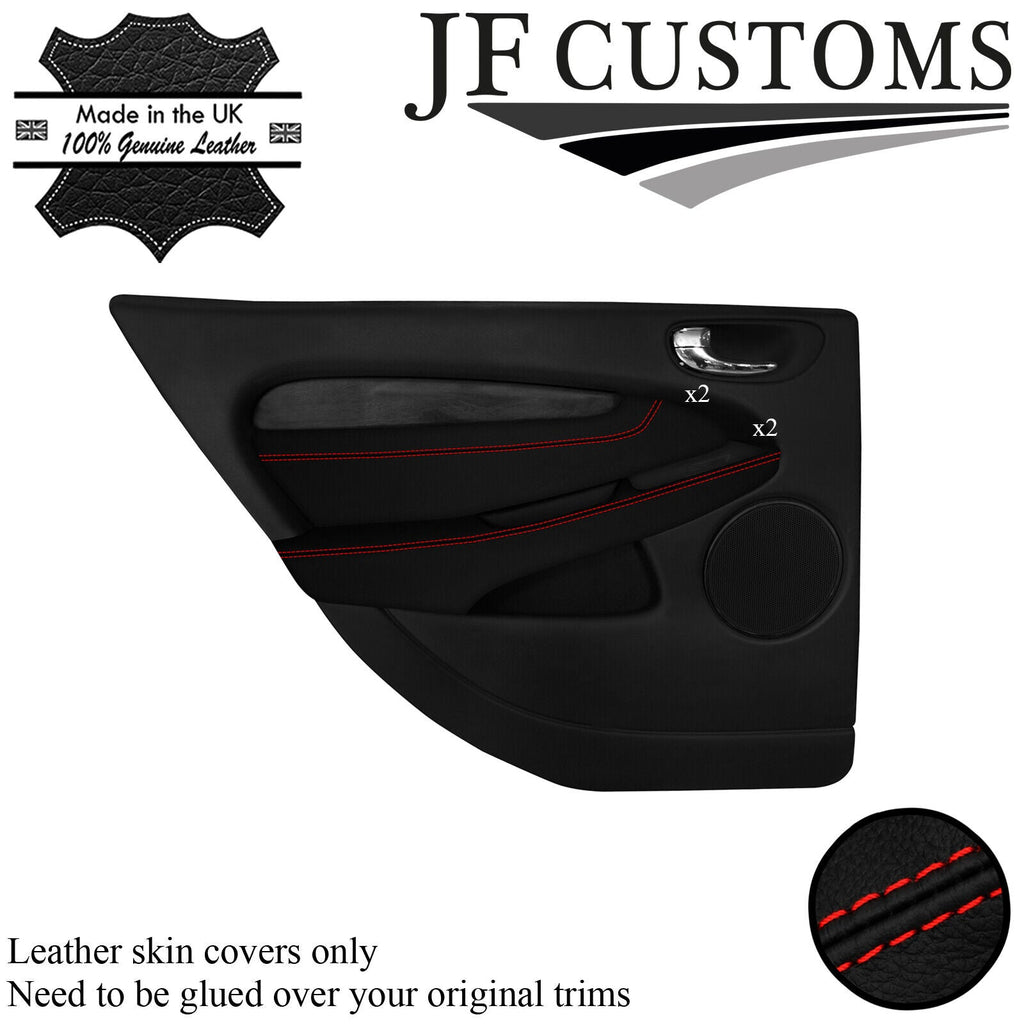 RED STITCH LEATHER 2X REAR DOOR TRIM ARMREST COVERS FOR JAGUAR X-TYPE 01-09 JF2