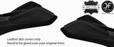 BLACK&BLACK DOUBLE STITCH 2X KNEE PAD LEATHER COVERS FOR CHEVROLET CAMARO 16-20