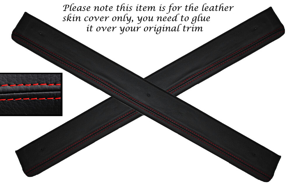 RED STITCH 2X DOOR SILL TRIM LEATHER SKIN COVERS FITS MG MGF MGTF 1995-2005