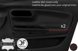 RED STITCH 2X FRONT DOOR CARD TRIM LEATHER COVERS FOR SEAT IBIZA 02-08 5 DOOR