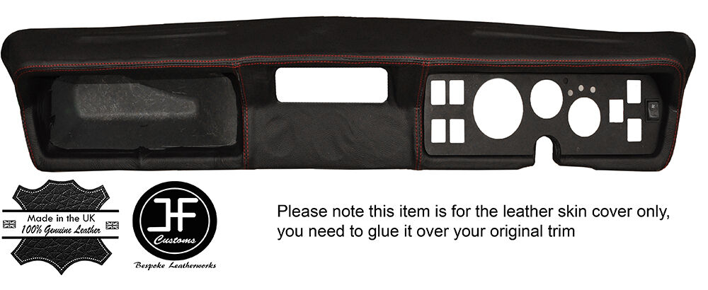 RED STITCH DASH DASHBOARD LEATHER COVER FITS RELIANT ROBIN CUSTOM NEW MADE IN UK
