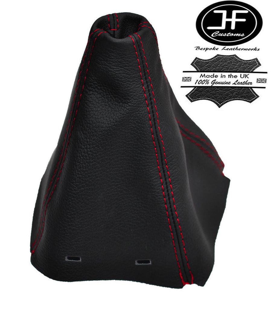 RED THREAD STITCHED  FITS SAAB SS 93 9-3 2003+ REAL LEATHER GEAR GAITER