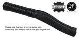 WHITE STITCHING FULL HANDBRAKE LEATHER COVER FITS MG MGB GT 1800 CLASSIC