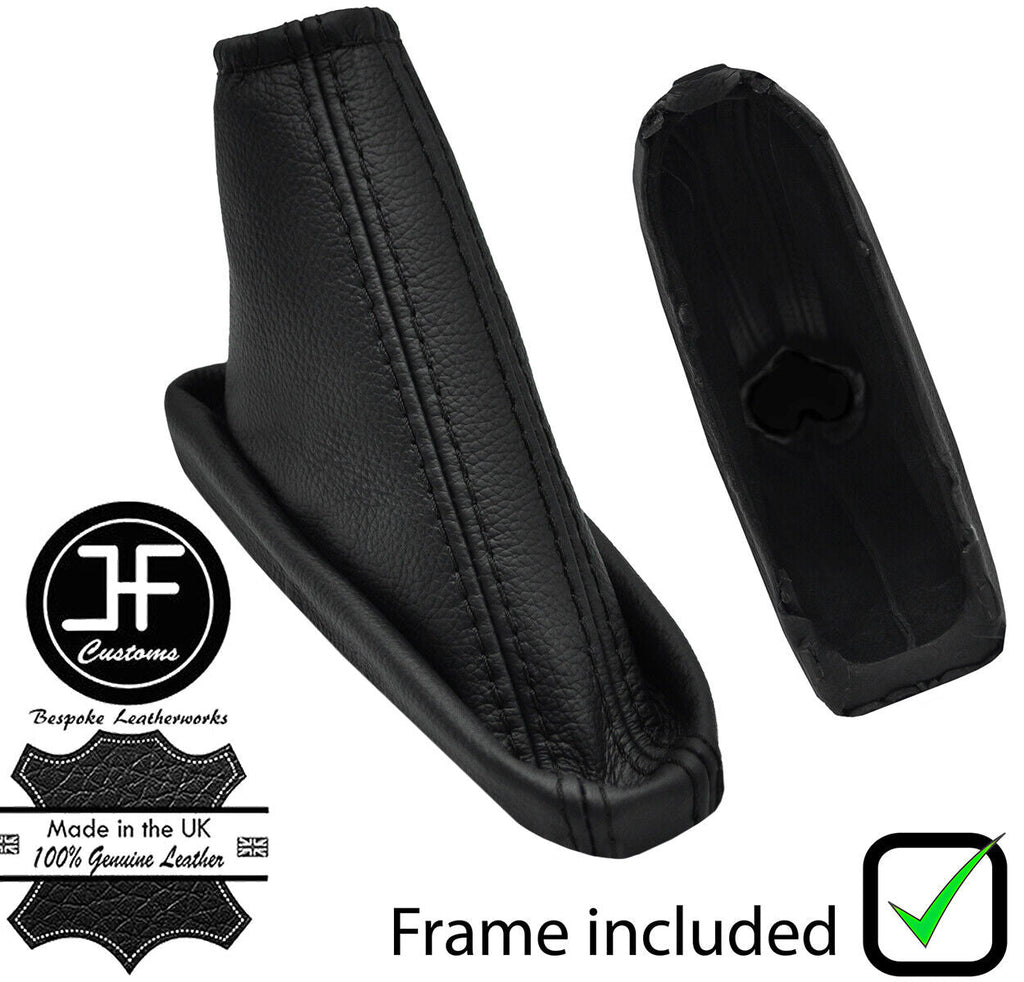 BLACK STITCH LEATHER HANDBRAKE GAITER+PLASTIC FRAME FOR FORD FOCUS MK1 98-04