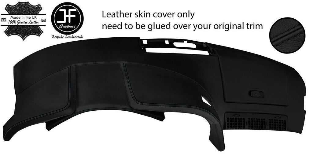 BLACK STITCHING DASH DASHBOARD REAL LEATHER COVER FOR CORVETTE C4 1990-1993