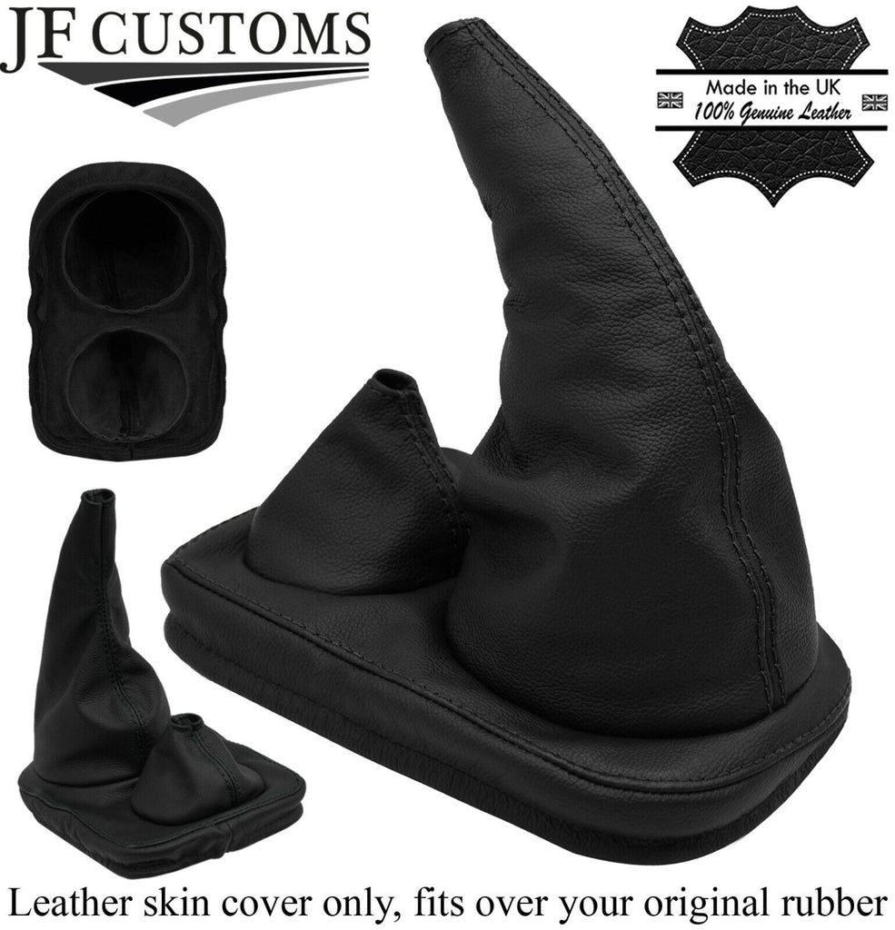 BLACK STITCH FULL LEATHER GEAR GAITER FOR DEFENDER 83-06 OVER RUBBER STYLE 2