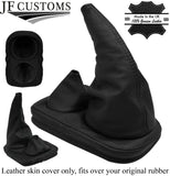 BLACK STITCH FULL LEATHER GEAR GAITER FOR DEFENDER 83-06 OVER RUBBER STYLE 2