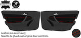 RED STITCH 2X FRONT DOOR CARD+ARMREST LTHR COVERS FOR MERCEDES C CLASS W203