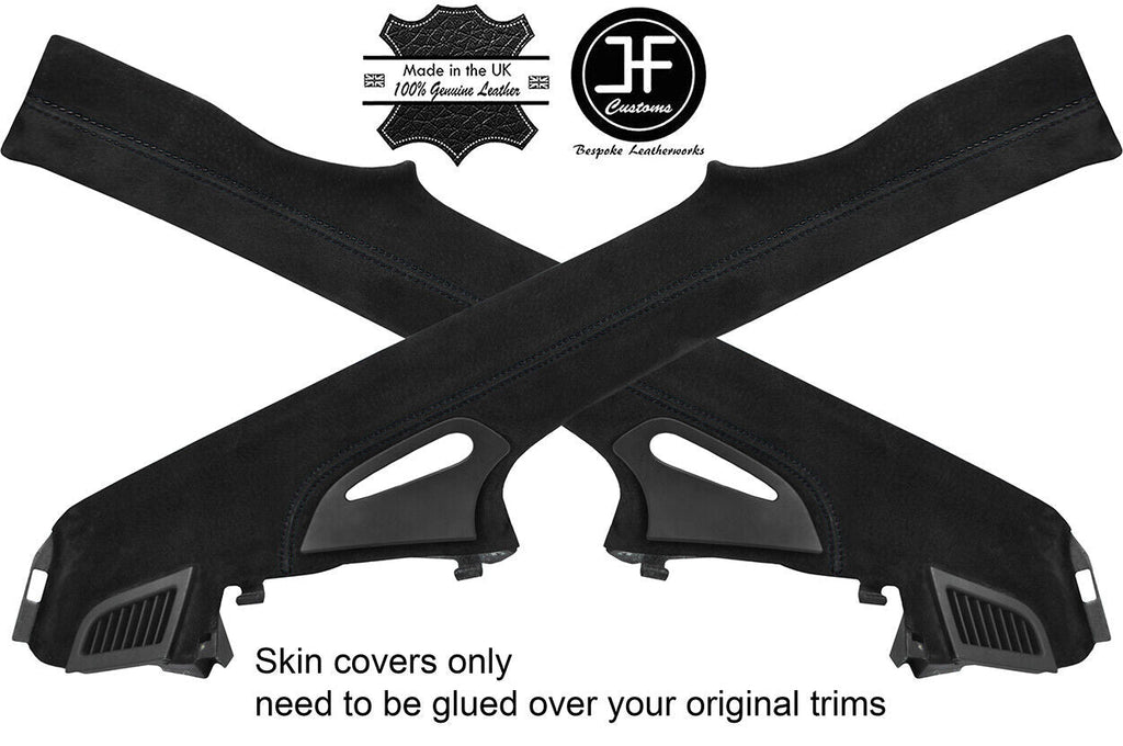 BLACK STITCH 2X REAR C PILLAR SUEDE COVER FOR PORSCHE CARRERA 996 COUPE 97-05
