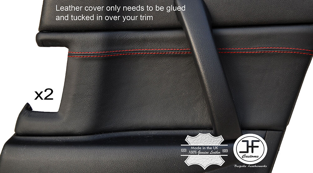 RED STITCH 2X REAR DOOR CARD TRIM LEATHER COVERS FOR MAZDA RX8 03-12 STYLE 2