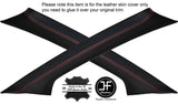 RED  STITCH 2X A POST PILLARS LEATHER COVERS FITS SUBARU LEGACY OUTBACK 10-15