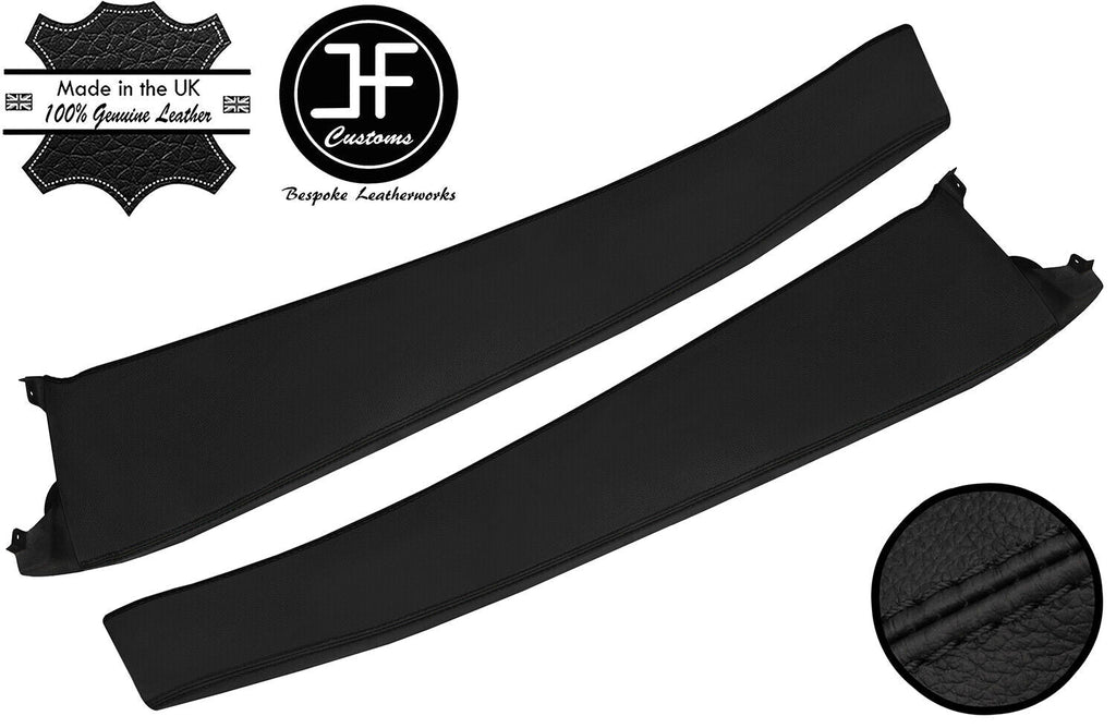 BLACK STITCH 2X DOOR SILL TRIM TOP GRAIN LEATHER COVER FOR LOTUS ELISE S2 01-06