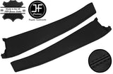 BLACK STITCH 2X DOOR SILL TRIM TOP GRAIN LEATHER COVER FOR LOTUS ELISE S2 01-06