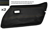 YELLOW STITCH 2X FRONT FULL DOOR CARD LEATHER SKIN COVER FITS CORVETTE C3 78-82