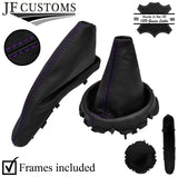 PURPLE  STITCH  LEATHER GEAR +HANDBRAKE+ FRAMES FOR BMW MINI R50 R53 2001-2006