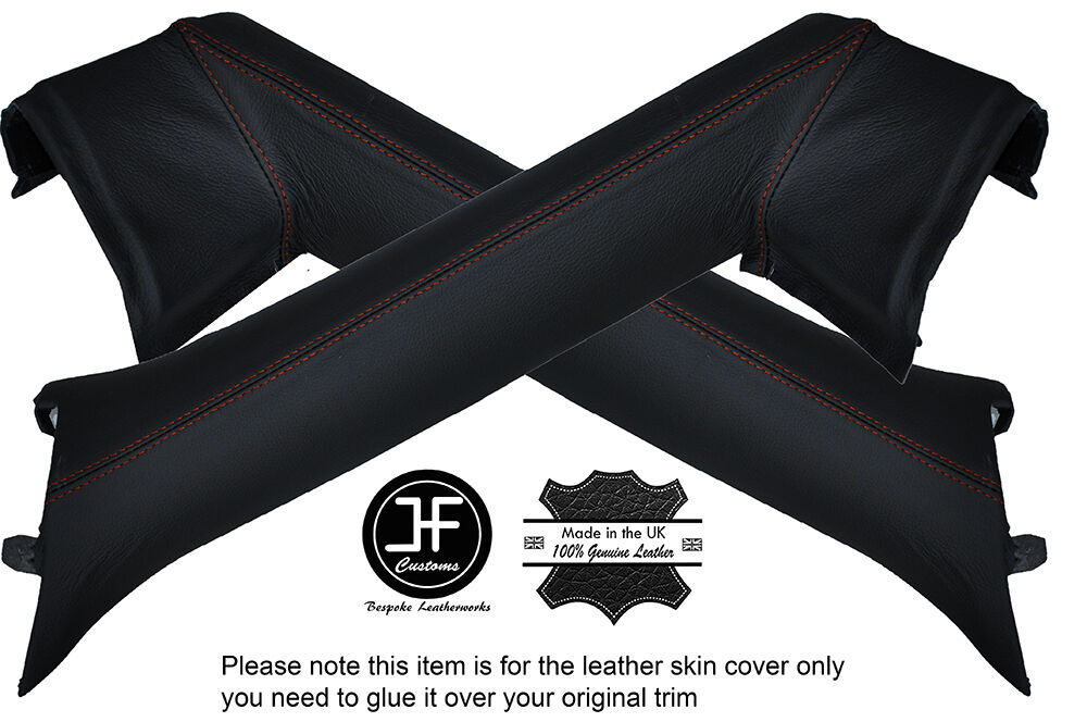 ORANGE STITCH 2X A POST PILLAR LEATHER COVERS FITS BMW Z4 E85 ROADSTER 2003-2009