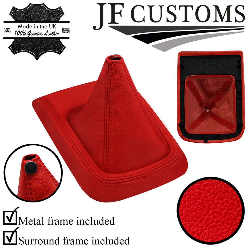 RED ITALIAN LEATHER GEAR GAITER + SURROUND COVERS + FRAMES FOR XTRAIL T30 04-07
