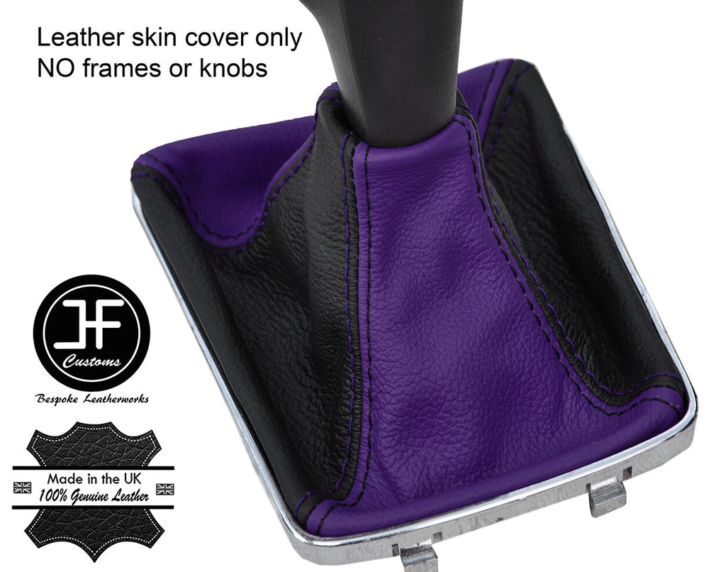BLACK & PURPLE TOP GRAIN LEATHER GEAR GAITER FOR VAUXHALL OPEL ASTRA MK5 H 04-09