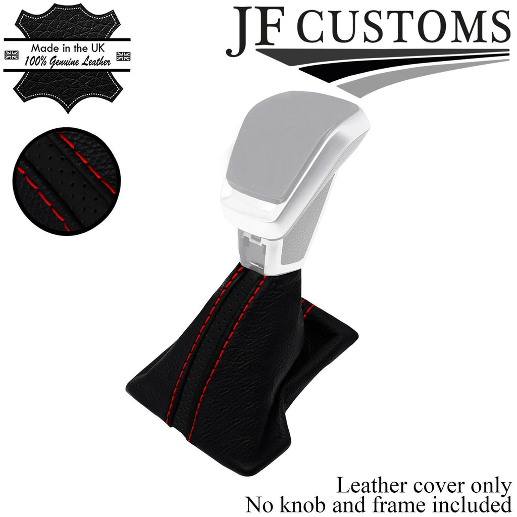 RED STITCH LEATHER AUTO GEAR GAITER FOR SSANGYONG KORANDO MK4 19-21 JF1