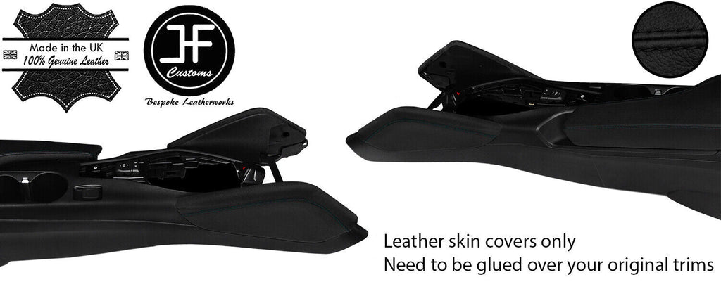 BLACK STITCH 2X KNEE PAD REAL LEATHER COVERS FOR CHEVROLET CAMARO 2016-2020
