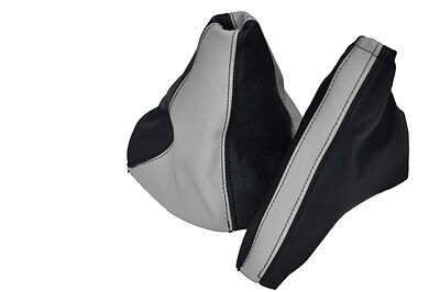 FITS VAUXHALL OPEL ASTRA H MK5 05-09 GEAR & HANDBRAKE GAITER LEATHER BLACK&WHITE