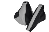 FITS VAUXHALL OPEL ASTRA H MK5 05-09 GEAR & HANDBRAKE GAITER LEATHER BLACK&WHITE