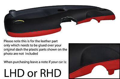 black & red FITS SMART FORTWO PASSION CITY PULSE 98-07 DASH LEATHER COVER