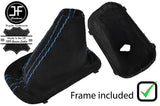 BLUE STITCH AUTO DSG SUEDE GEAR GAITER+PLASTIC FRAME FOR VW GOLF MK5 MK6 04-13