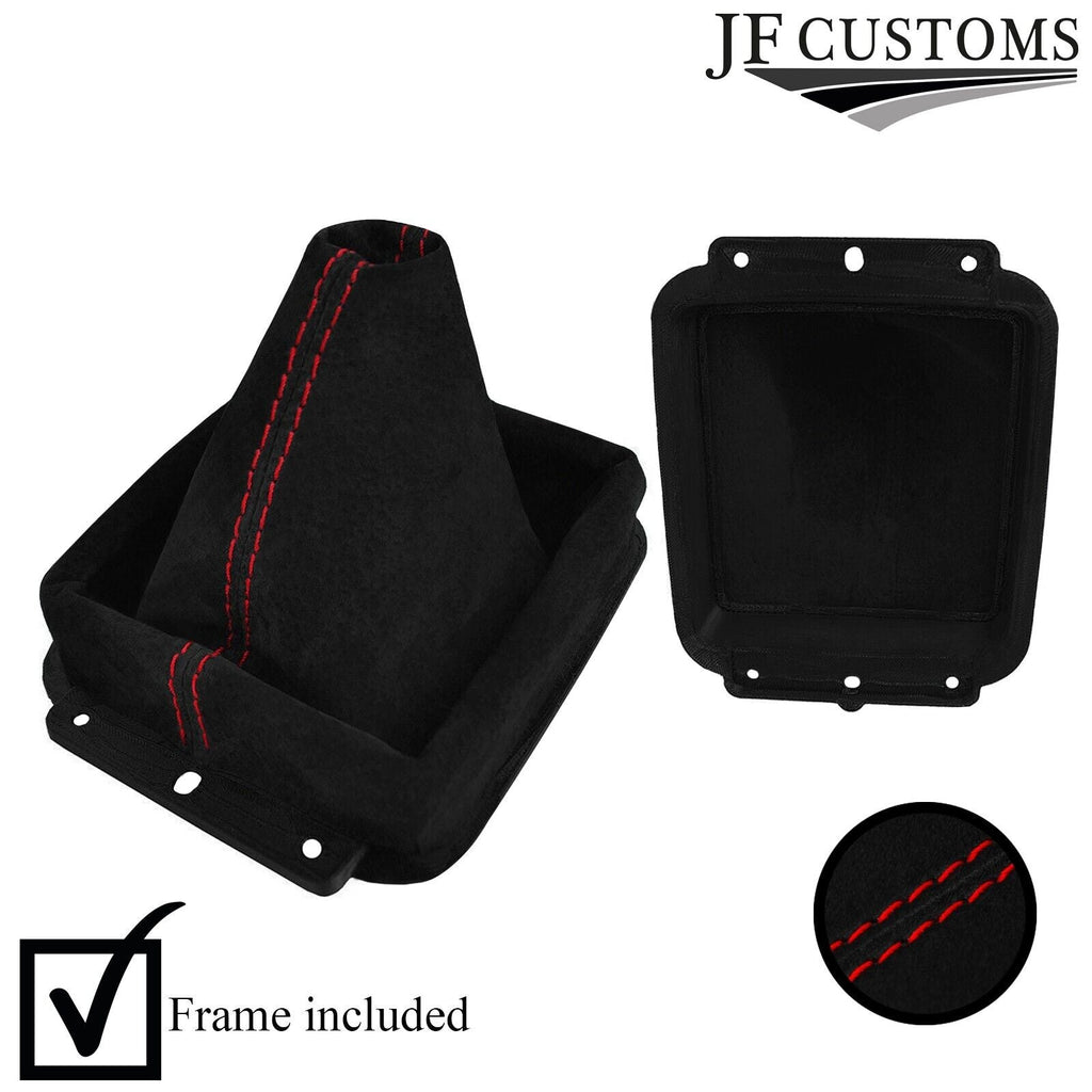 RED STITCH SUEDE GEAR +PLASTIC FRAME FOR MITSUBISHI LANCER EVO 10 X 08-16