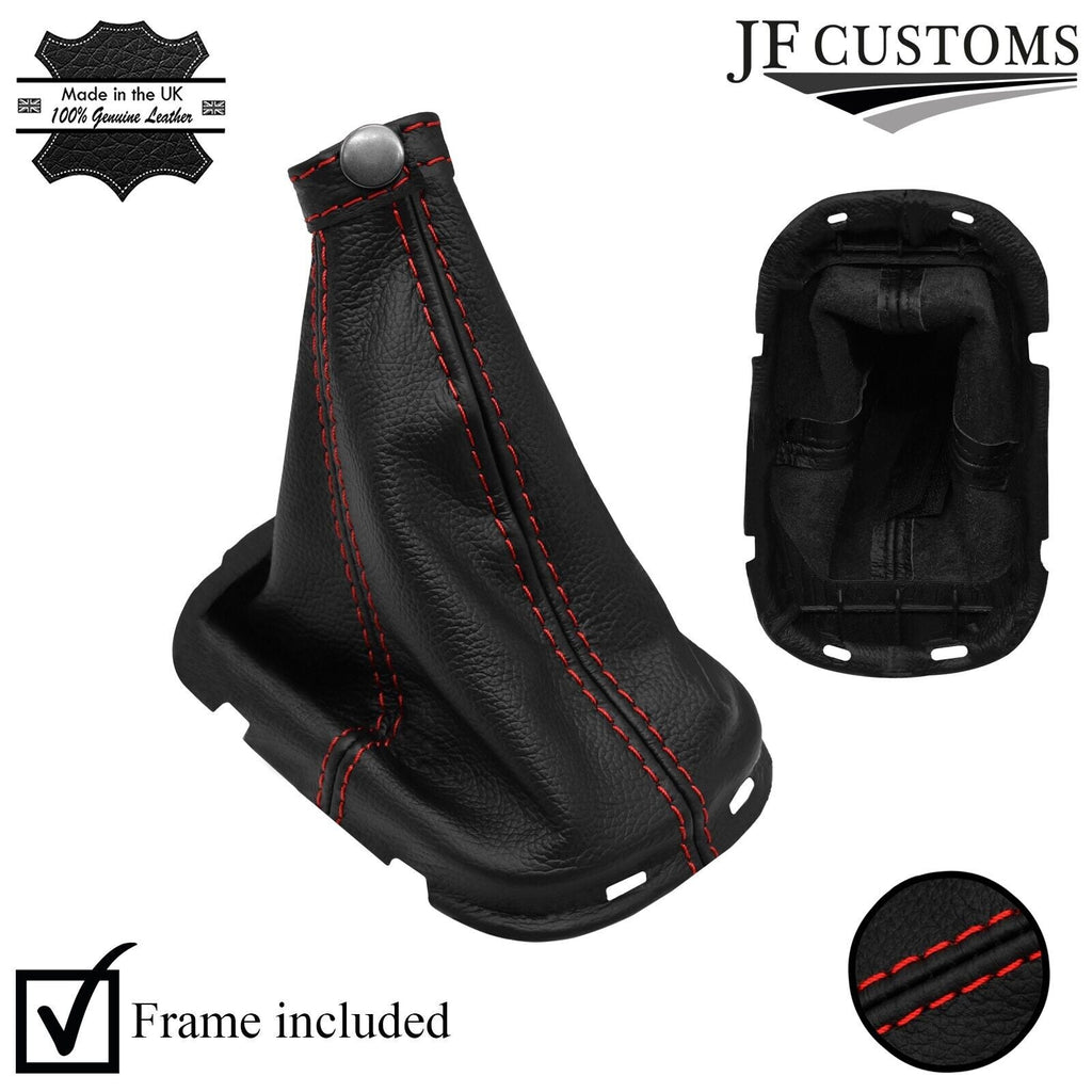 RED STITCH LEATHER GEAR GAITER+PLASTIC FRAME FOR HYUNDAI ACCENT MK3 MC 05-11