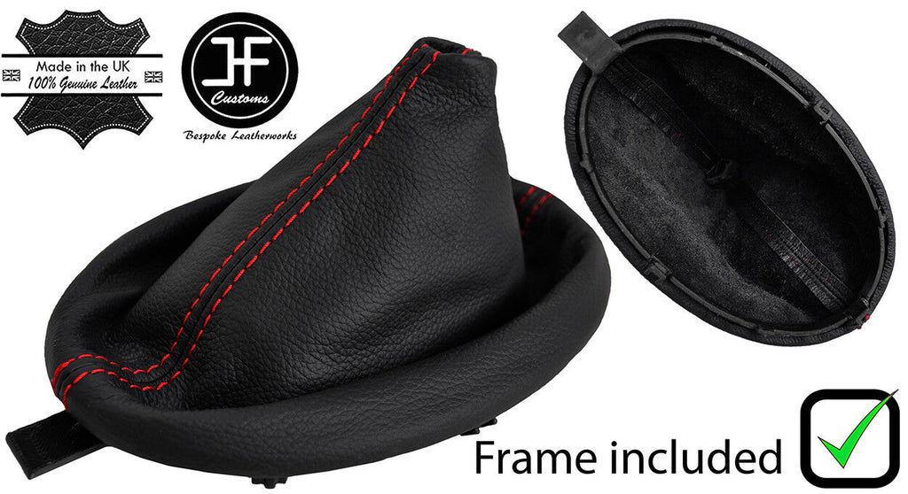 RED STITCH LEATHER GEAR GAITER+PLASTIC FRAME FITS CHRYSLER PT CRUISER 01-10