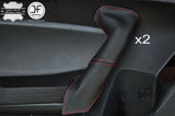 RED STICH 2X DOOR HANDLE LEATHER COVERS FITS TOYOTA GT86 SUBARU BRZ 2012-2016