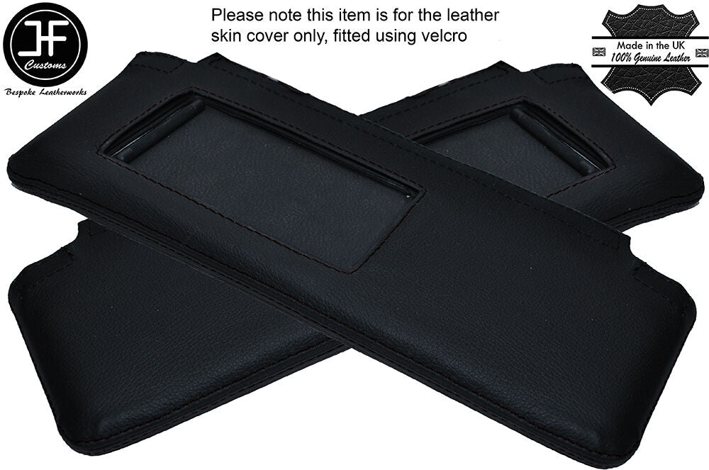 BLACK STITCHING 2X SUN VISORS LEATHER COVERS FITS ALFA ROMEO 164 STYLE 2