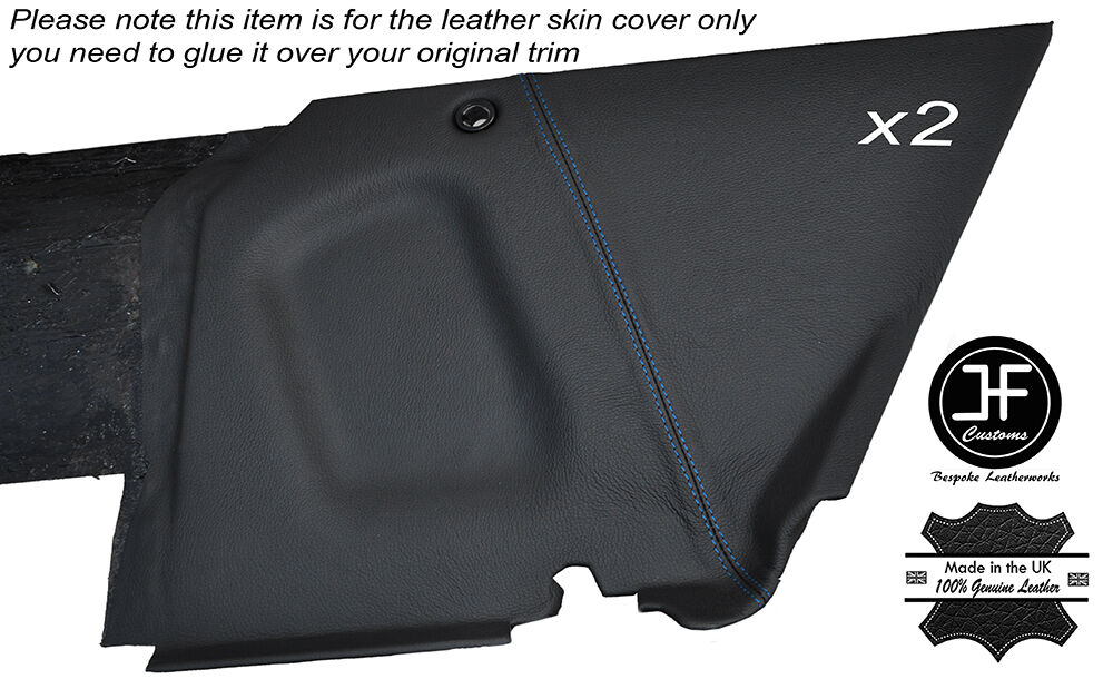 BLUE STITCH 2X CENTER CONSOLE SIDE TRIM SKIN COVERS FITS CORVETTE C4 84-90