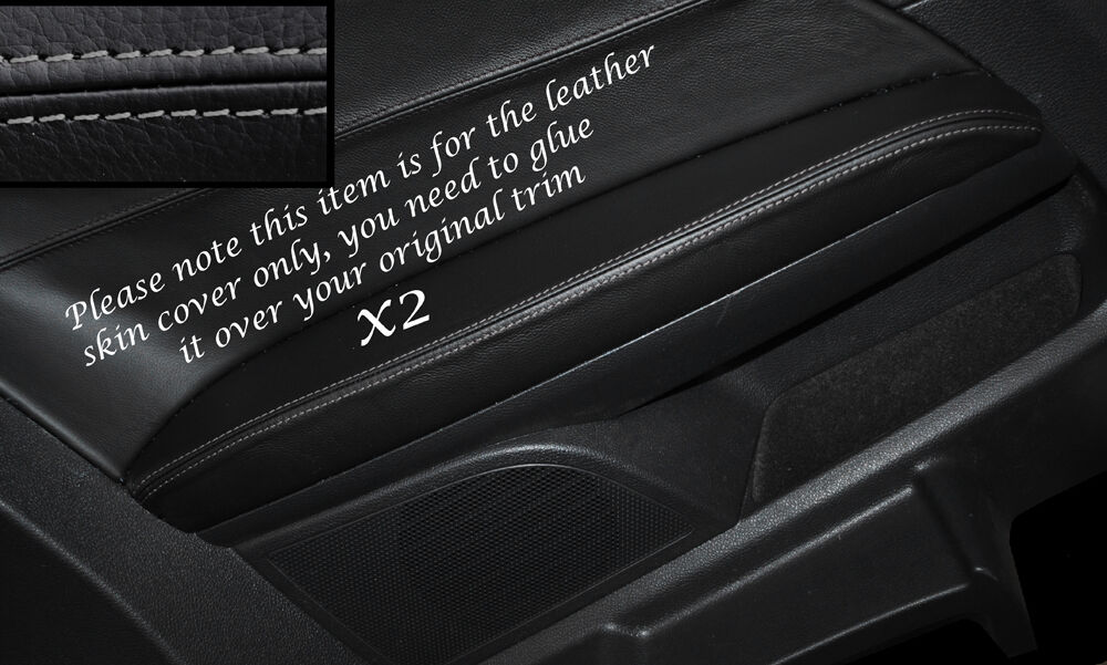 GREY STITCHING 2X REAR DOOR ARMREST SKIN COVERS FITS VW SCIROCCO 2008-2014