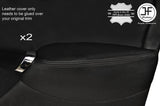 BLACK STITCH 2X FRONT DOOR ARMREST LEATHER COVERS FITS ROVER 75 & MG ZT 99-05