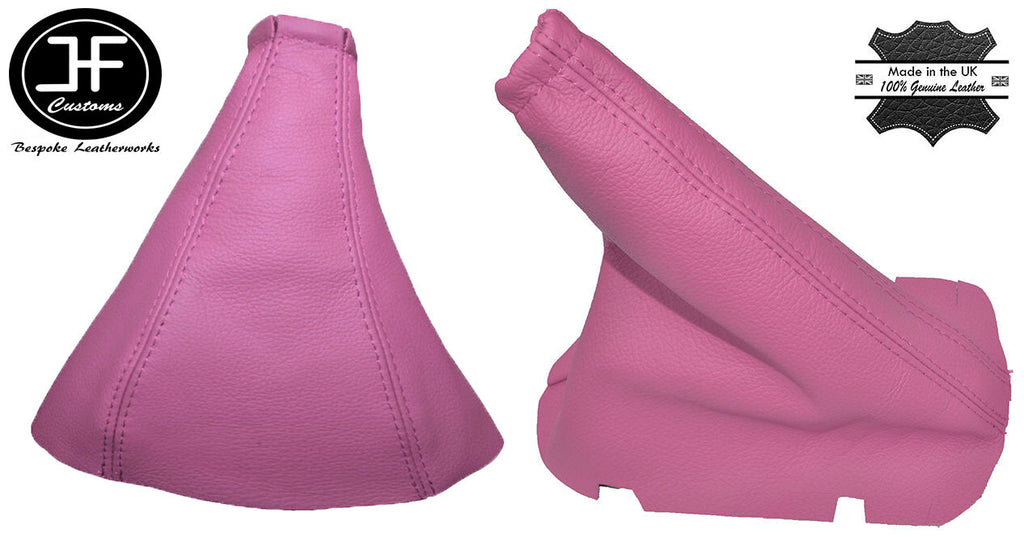 PINK LEATHER FITS OPEL VAUXHALL CORSA C COMBO 2001-2006 HANDBRAKE GEAR GAITER