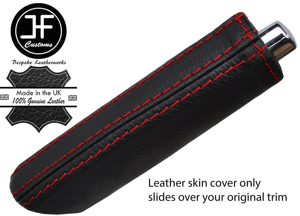 RED STITCH LEATHER HANDBRAKE HANDLE COVER FITS SKODA OCTAVIA 2009-2013