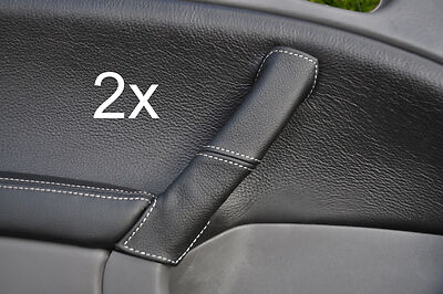 white stitch FITS SAAB 95 9-5  2X LEATHER DOOR HANDLE COVERS 1997-2005