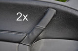 white stitch FITS SAAB 95 9-5  2X LEATHER DOOR HANDLE COVERS 1997-2005