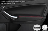 RED  STITCH 2X REAR DOOR CARD TRIM LEATHER COVERS FITS FORD MONDEO MK4 07-13