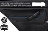 BLUE STITCH 2X REAR DOOR CARD TRIM COVERS FOR VW GOLF MK4 98-05 5 DOOR STYLE 2