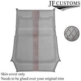 DSG2 D RED STITCH L GREY SUEDE HEADLINER COVER FOR RENAULT CLIO MK3 05-09 5DR