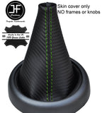 GREEN STITCH CARBON FIBER VINYL GEAR GAITER FITS BMW MINI R50 R52 R53 2001-2006