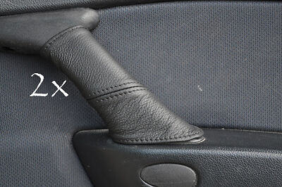 FITS ALFA ROMEO 146 2X DOOR HANDLE COVERS black stitch CUSTOM NEW MADE IN UK