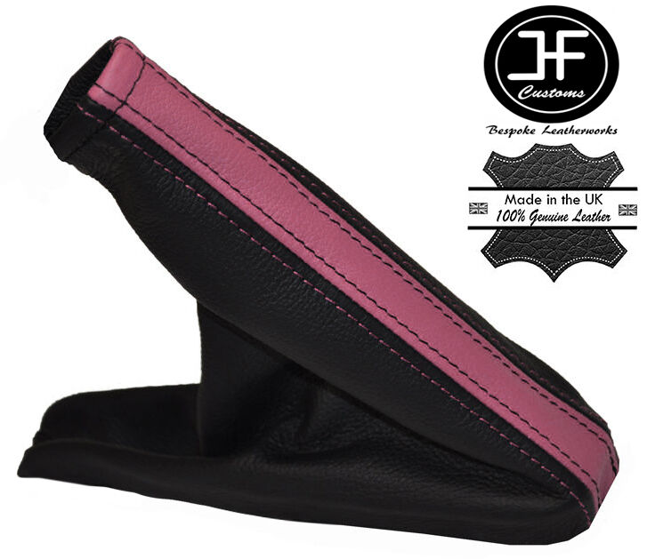 BLACK & PINK LEATHER HANDBRAKE GAITER FITS VAUXHALL OPEL CORSA B TIGRA