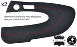 RED STITCH REAL LEATHER 2 X DOOR CARDS COVERS FITS FIAT BARCHETTA 95-2005