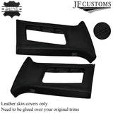 BLACK STITCH ITALIAN LEATHER PILLAR KIT COVERS FITS VW GOLF MK5 V 04-09 5 DOOR