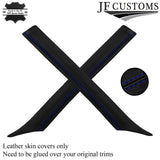ROYAL BLUE STITCH 2X A PILLAR REAL LEATHER COVERS FITS BMW E30 84-93 CONVERTIBLE
